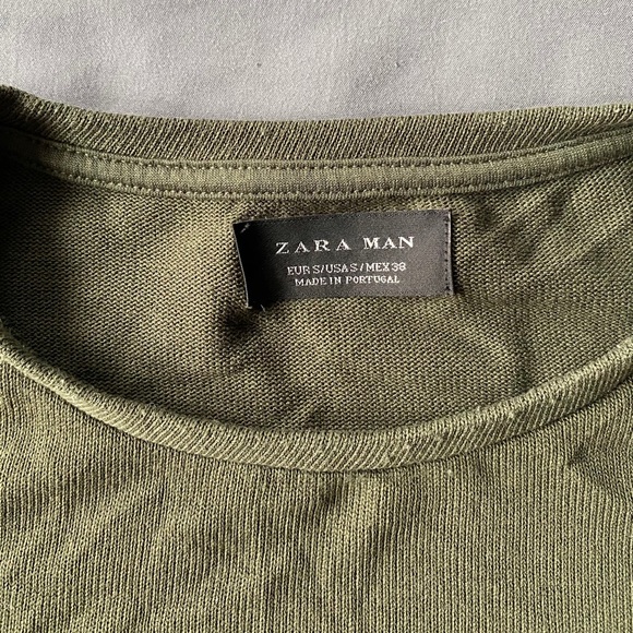 ZARA Men Olive Green Muscle Fit Shirt - Picture 2 of 3
